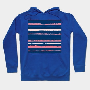 Pink and Blue Summer Stripes Hoodie